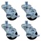 Bk Resources 3-inch Threaded Stem Casters, Polyolefin Wheels, Top Lock Brake, 300lb Capacity, 4PK 3SBR-6ST-LDP-PS4 - alternate 1